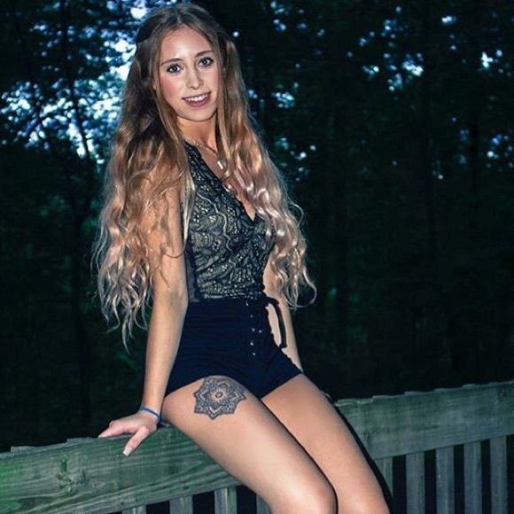 Black mesh bodysuit with nude underlay - Picture 7 of 7